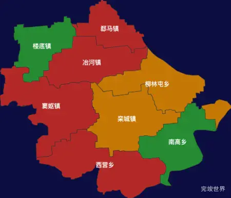 echarts石家庄市栾城区地图渲染效果实例